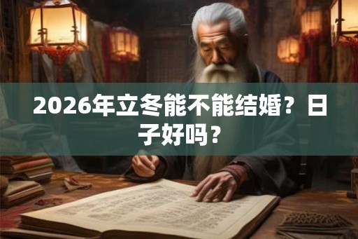 2026年立冬能不能结婚？日子好吗？