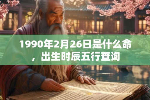 1990年2月26日是什么命，出生时辰五行查询