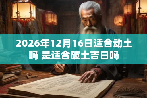 2026年12月16日适合动土吗 是适合破土吉日吗