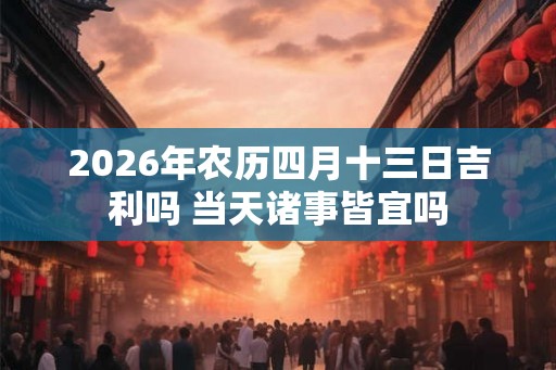 2026年农历四月十三日吉利吗 当天诸事皆宜吗