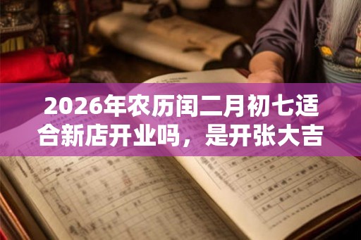 2026年农历闰二月初七适合新店开业吗，是开张大吉的日子吗？