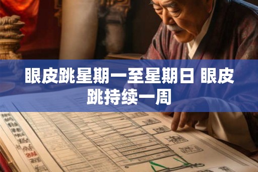 眼皮跳星期一至星期日 眼皮跳持续一周