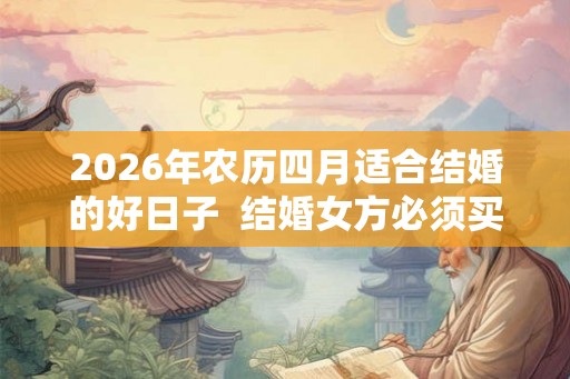 2026年农历四月适合结婚的好日子  结婚女方必须买的东西