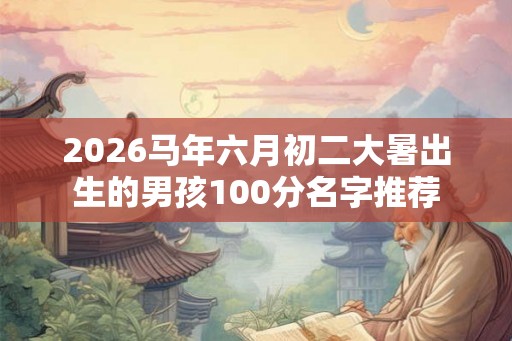 2026马年六月初二大暑出生的男孩100分名字推荐