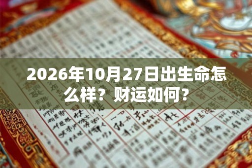 2026年10月27日出生命怎么样？财运如何？