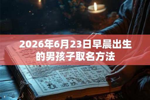 2026年6月23日早晨出生的男孩子取名方法 2026年6月23日早晨出生的男孩子取名方法