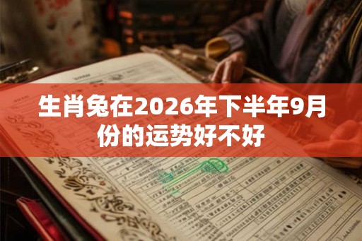 生肖兔在2026年下半年9月份的运势好不好