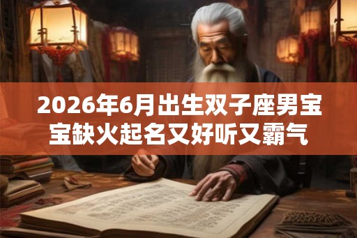 2026年6月出生双子座男宝宝缺火起名又好听又霸气