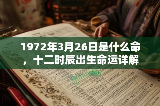 1972年3月26日是什么命，十二时辰出生命运详解