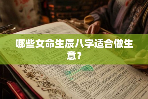 哪些女命生辰八字适合做生意? 哪些女命生辰八字适合做生意?