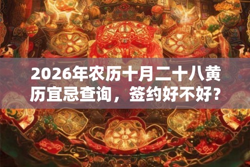 2026年农历十月二十八黄历宜忌查询，签约好不好？