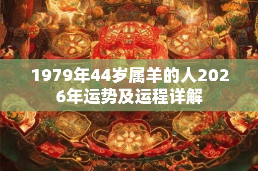 1979年44岁属羊的人2026年运势及运程详解