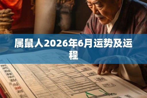 属鼠人2026年6月运势及运程