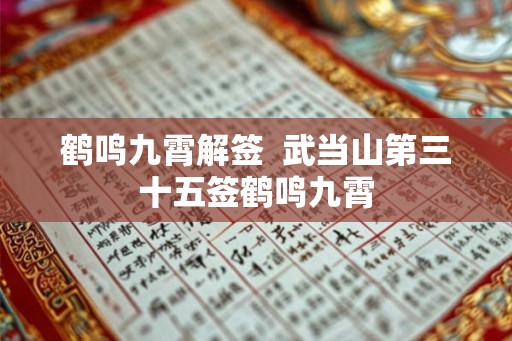鹤鸣九霄解签  武当山第三十五签鹤鸣九霄
