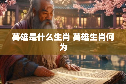 英雄是什么生肖 英雄生肖何为