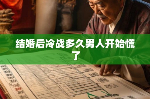 结婚后冷战多久男人开始慌了