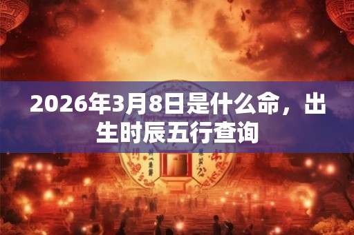 2026年3月8日是什么命,出生时辰五行查询 2026年3月8日是什么命,出生时辰五行查询