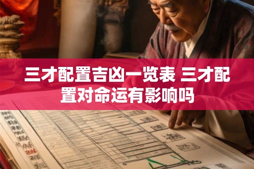 三才配置吉凶一览表 三才配置对命运有影响吗