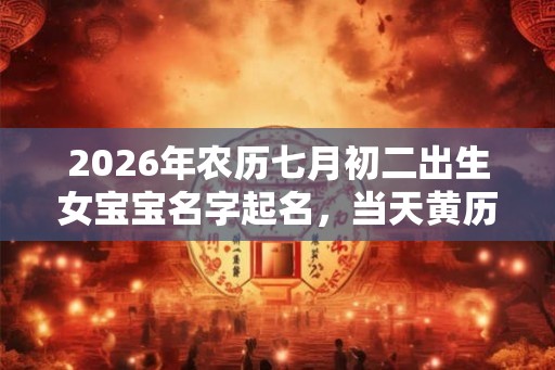 2026年农历七月初二出生女宝宝名字起名，当天黄历怎好不好？