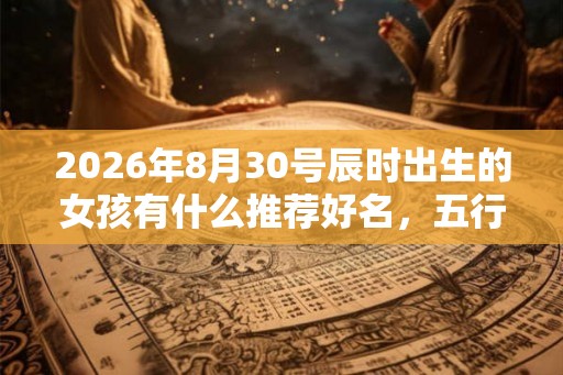 2026年8月30号辰时出生的女孩有什么推荐好名，五行属什么