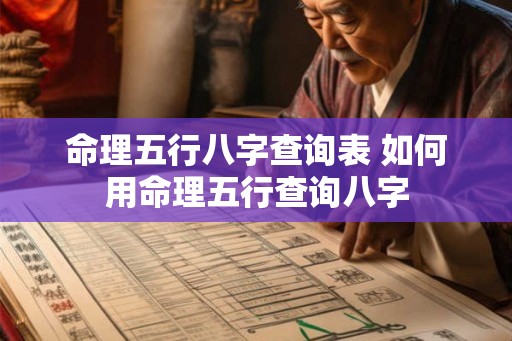 命理五行八字查询表 如何用命理五行查询八字