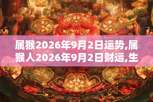 属猴2026年9月2日运势,属猴人2026年9月2日财运,生肖猴2026年9月2日运势