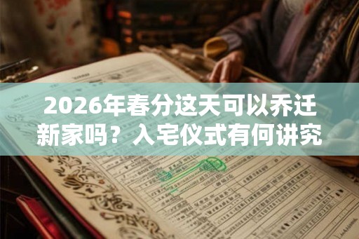 2026年春分这天可以乔迁新家吗？入宅仪式有何讲究？