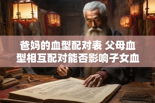 爸妈的血型配对表 父母血型相互配对能否影响子女血型