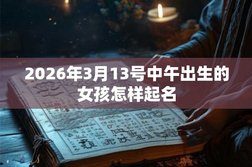 2026年3月13号中午出生的女孩怎样起名