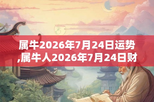 属牛2026年7月24日运势,属牛人2026年7月24日财运,生肖牛2026年7月24日运势