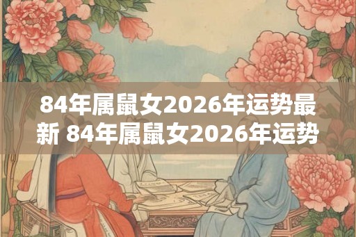 84年属鼠女2026年运势最新 84年属鼠女2026年运势如何 84年属鼠女2026年运势最新 84年属鼠女2026年运势如何