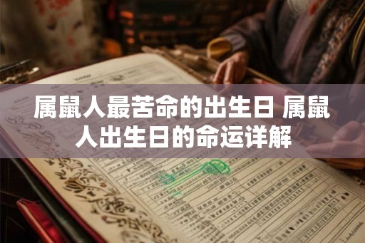 属鼠人最苦命的出生日 属鼠人出生日的命运详解