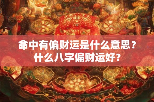 命中有偏财运是什么意思？什么八字偏财运好？