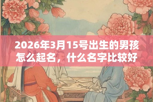 2026年3月15号出生的男孩怎么起名，什么名字比较好？