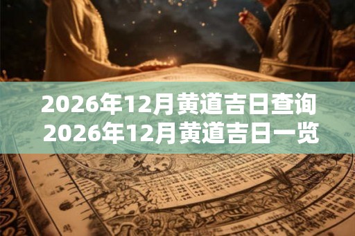 2026年12月黄道吉日查询 2026年12月黄道吉日一览表