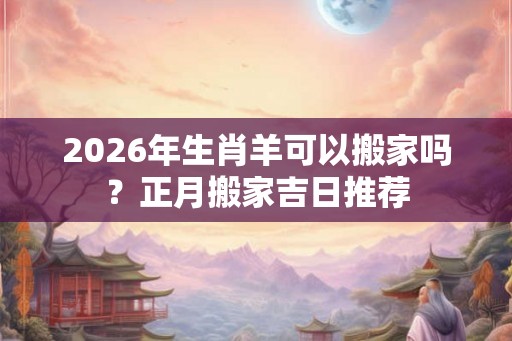 2026年生肖羊可以搬家吗？正月搬家吉日推荐