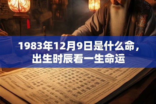 1983年12月9日是什么命，出生时辰看一生命运