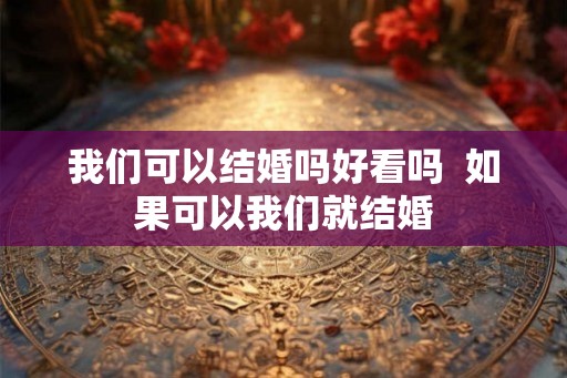 我们可以结婚吗好看吗  如果可以我们就结婚