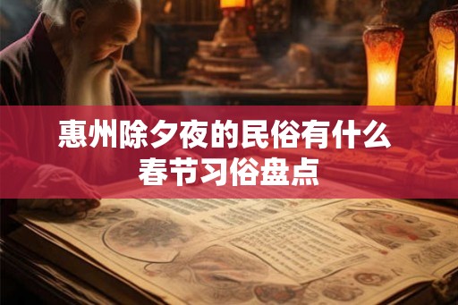 惠州除夕夜的民俗有什么 春节习俗盘点