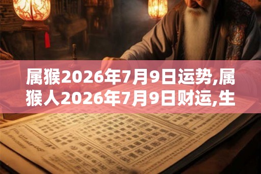 属猴2026年7月9日运势,属猴人2026年7月9日财运,生肖猴2026年7月9日运势