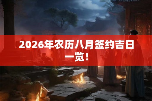 2026年农历八月签约吉日一览！