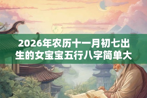 2026年农历十一月初七出生的女宝宝五行八字简单大气的名字