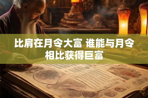 比肩在月令大富 谁能与月令相比获得巨富
