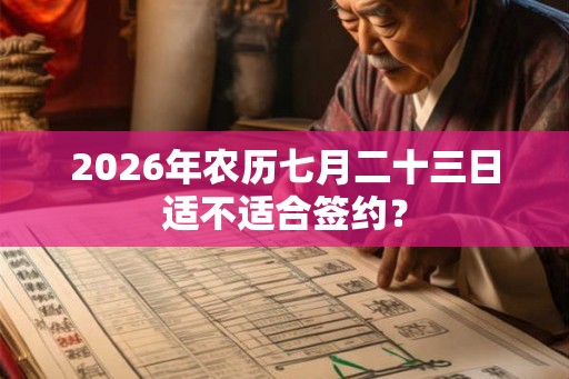 2026年农历七月二十三日适不适合签约？