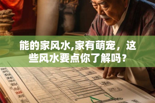 能的家风水,家有萌宠，这些风水要点你了解吗？