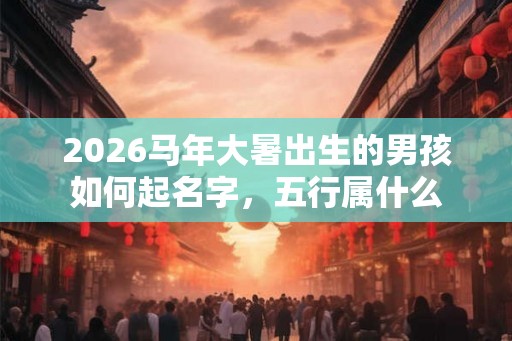 2026马年大暑出生的男孩如何起名字，五行属什么