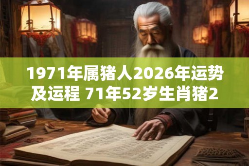 1971年属猪人2026年运势及运程 71年52岁生肖猪2026年每月运势