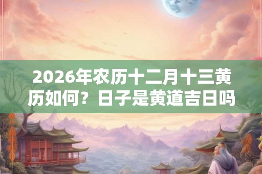 2026年农历十二月十三黄历如何？日子是黄道吉日吗？