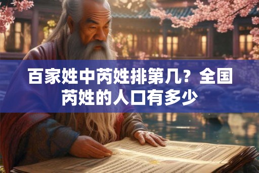 百家姓中芮姓排第几？全国芮姓的人口有多少