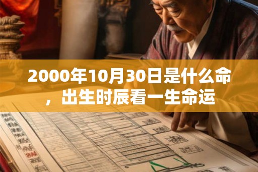 2000年10月30日是什么命，出生时辰看一生命运